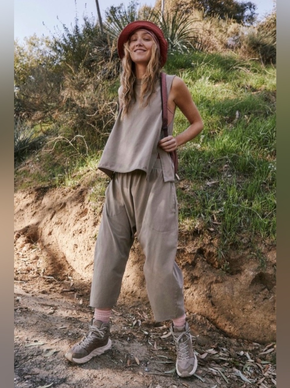 Free People Hot Shot Relaxed Set in Mocha Latte Size XS